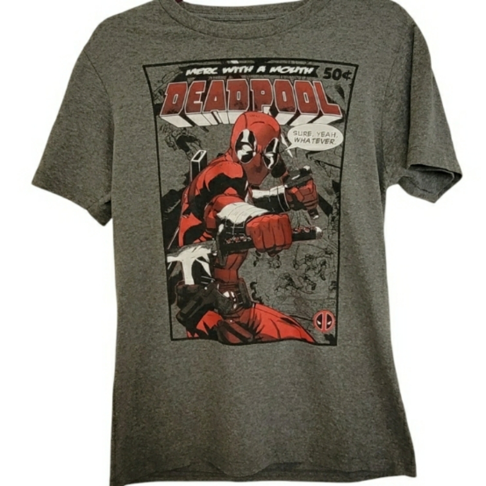 Gray Deadpool Graphic T-Shirt size S (UNISEX)